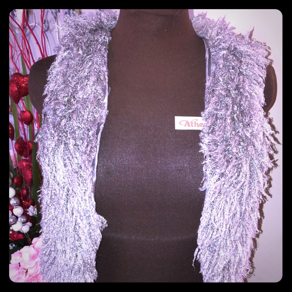 Light grey fur vest
